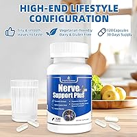 Vista 6 de Nerve Support Plus, suplemento nervioso alfa-lipoico, extracto de cúrcuma ácida, B12, vitaminas y mezcla de hierbas para fortalecer la salud