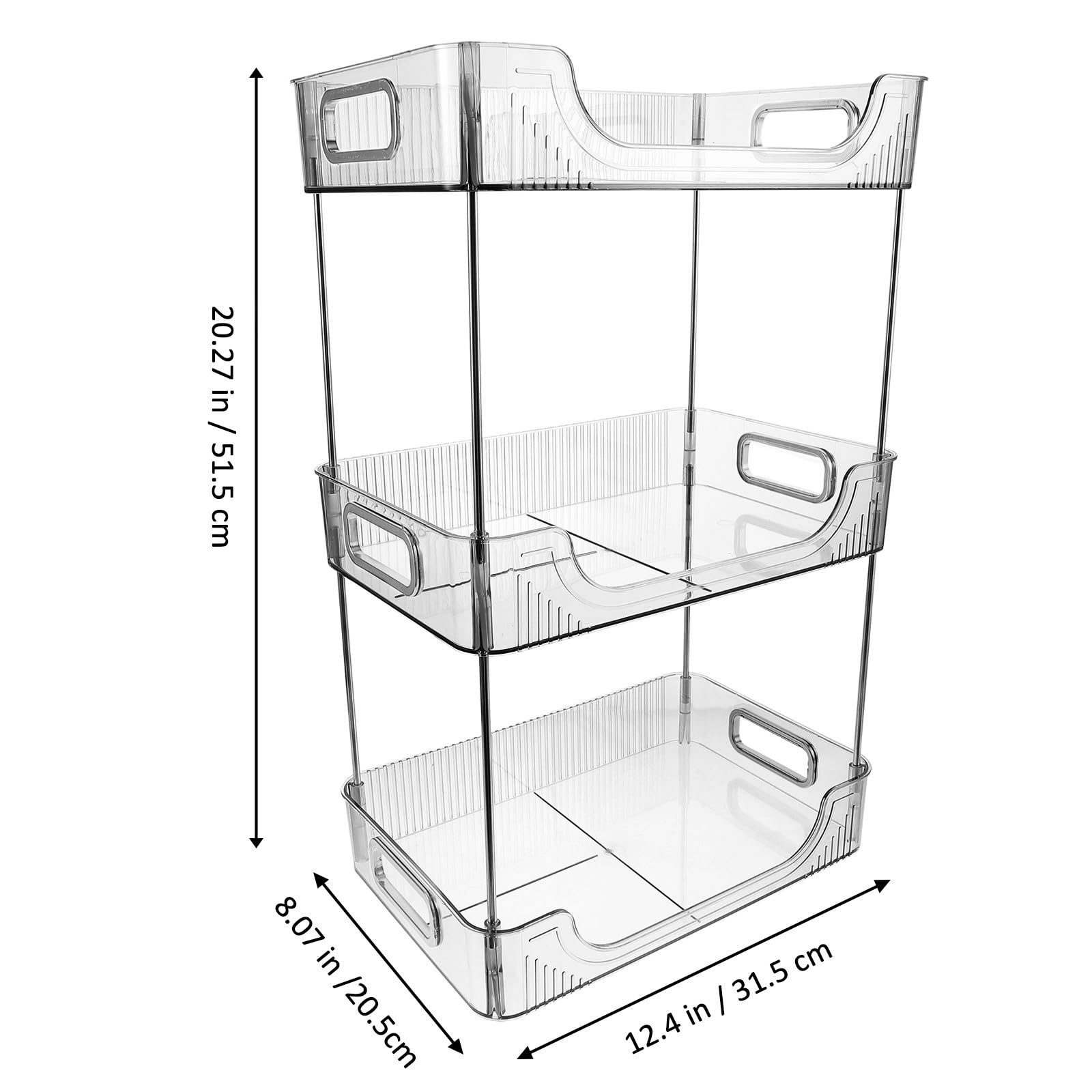 Organizzatore da Bagno a Tre Livelli in Acciaio Inox e PET