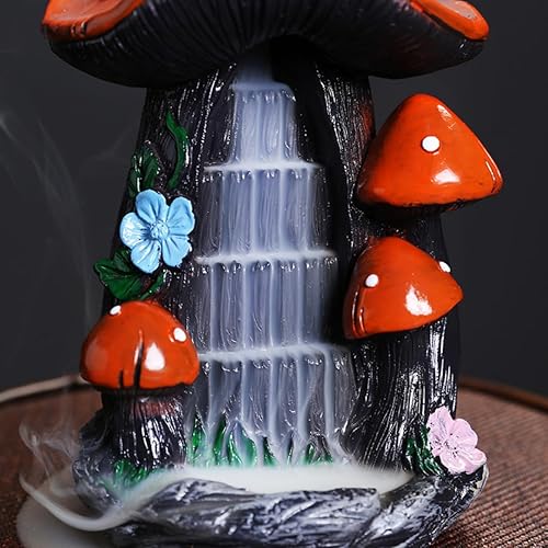 Miniatura 4 de Creativo hongo montaña reflujo quemador de incienso cascada humo resina aromaterapia reflujo incienso titular artesanía casera