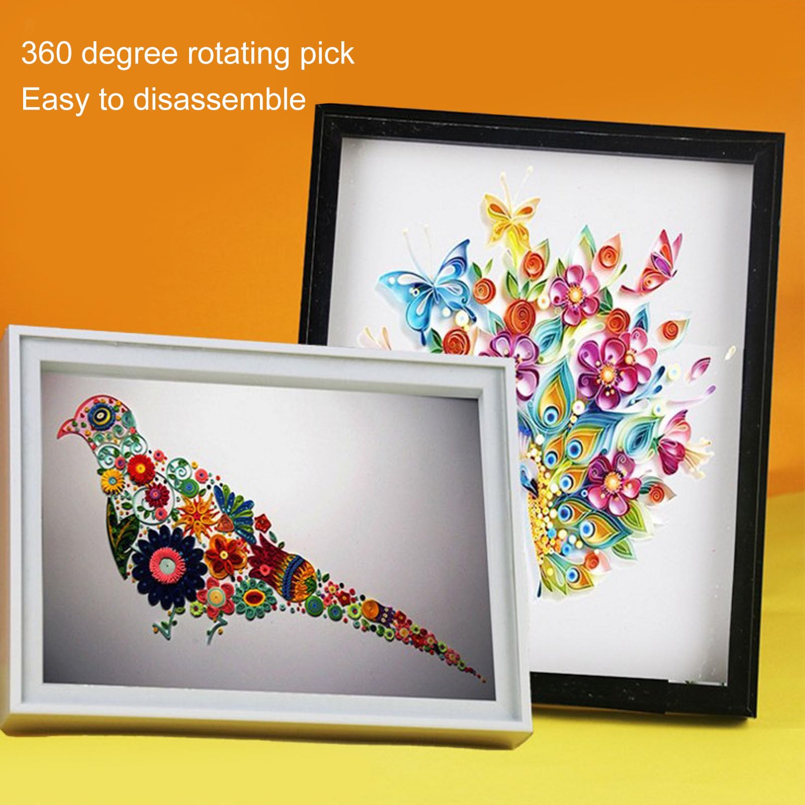 Cyrank Shadow Box Frames Display Case, Dried Pressed Flowers Frame Photo Box for Photography Photos Memory Box Rustic, Ideal for Memorabilia Pictures Flowers Medals Tickets(White)