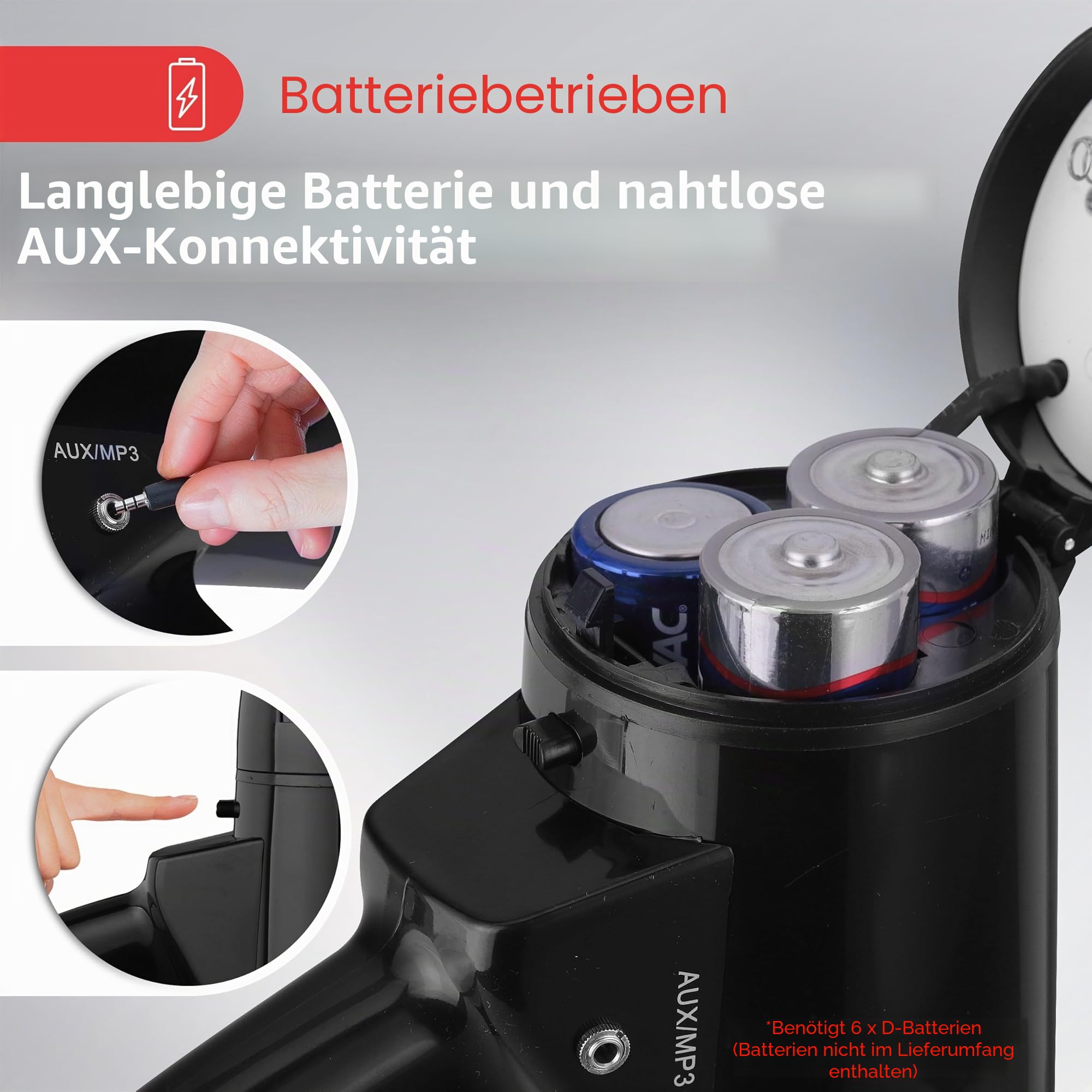 Pyle Megaphon mit Sirene, Signalhorn – Siren Megaphone – Megafon Kinder & Erwachsene 40W, Faltbare Handsirene als Polizei Sirene, Fußball Hupe & Tröten zum Anfeuern Sport, Megaphone Laut bis zu 915m