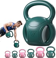 Vista 1 de RUNWE - Juego de pesas rusas con 3 asas - Peso para mujeres, opciones de 5, 10, 15 y 20 libras para giros rusos, ejercicio abdominal, levantamiento