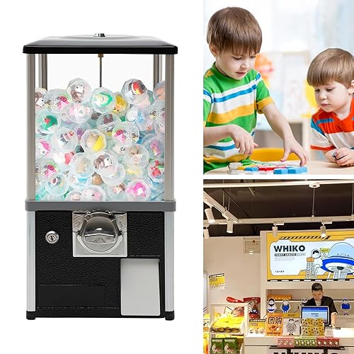 Miniatura 4 de Máquina expendedora, máquina expendedora comercial de cápsulas de monedas de 25 centavos con cerraduras, máquina expendedora de cápsulas negras para