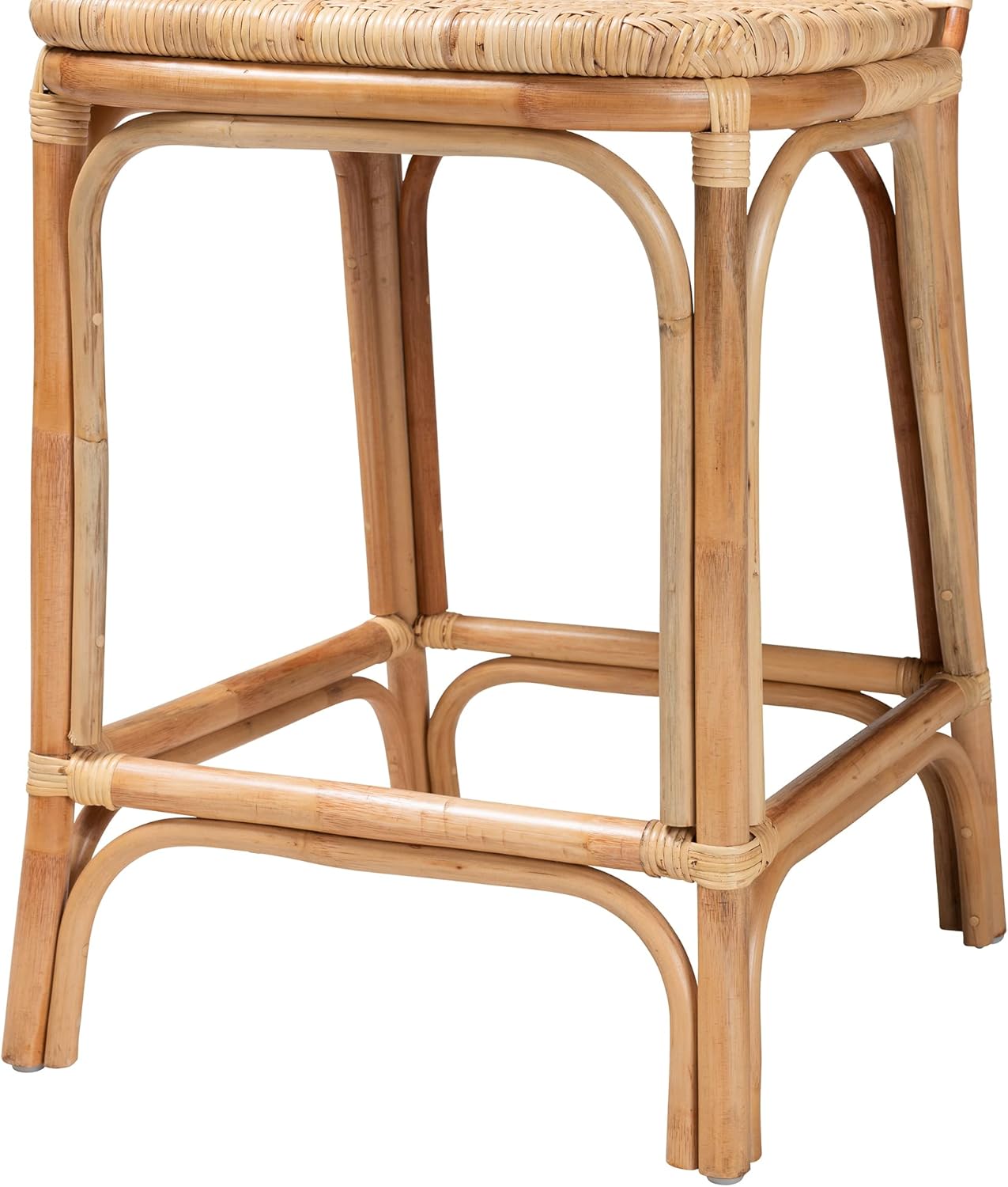 Bali & pari Adrena Modern Bohemian Natural Rattan Counter Stool