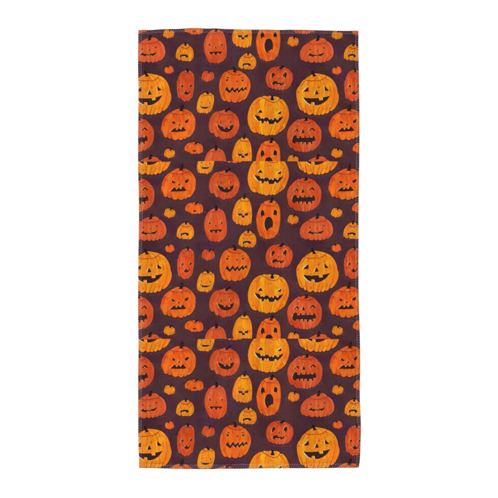 SDEGTHO Halloween Pumpkin1 Fashion Printed Bath Towel High Water Absorption For Hiking Trip