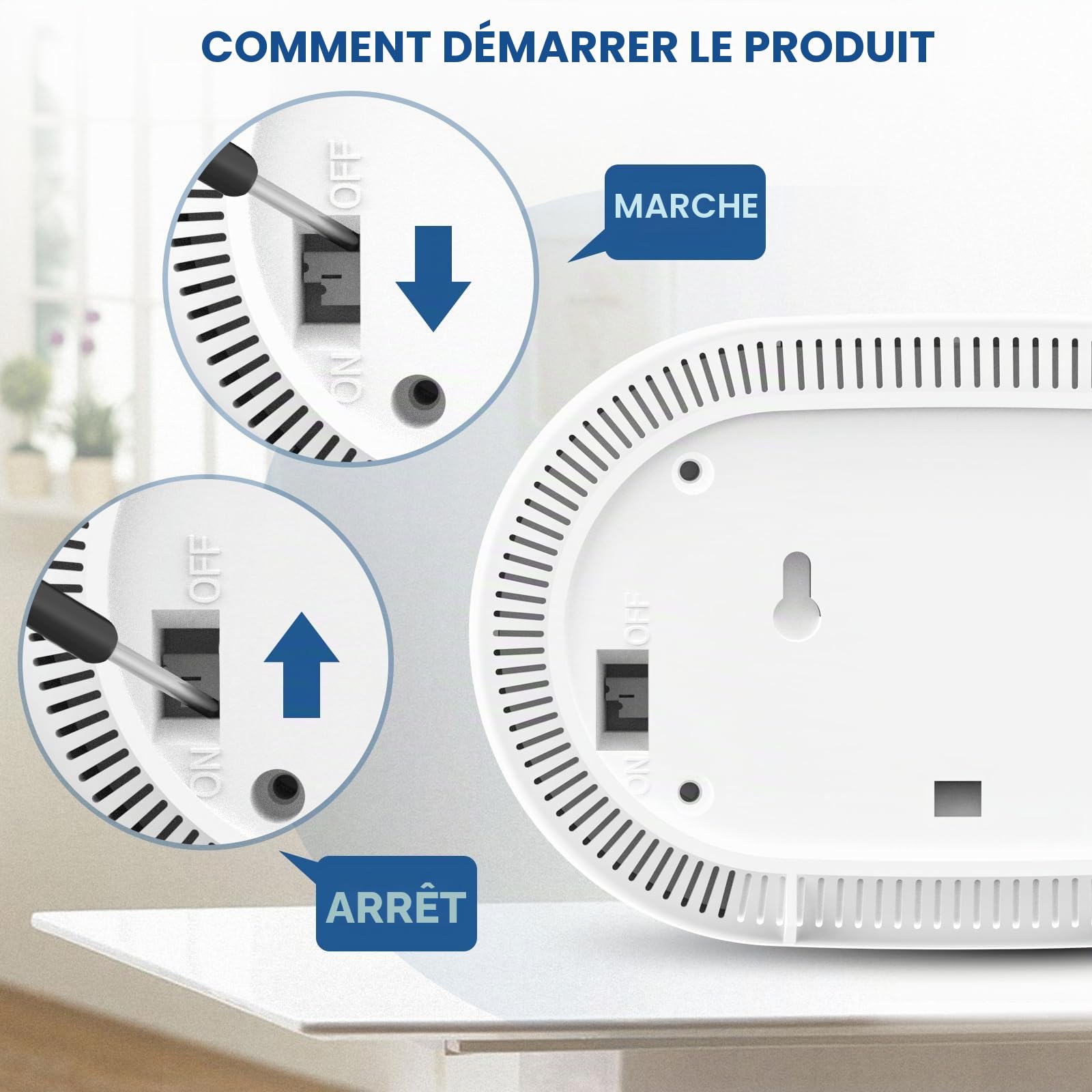 Détecteur de monoxyde de carbone avec écran numérique LCD, alarme de CO certifiée CE avec batterie scellée en 10 ans, détecteur de CO sonore autonome pour la maison, noir, 1 paquet