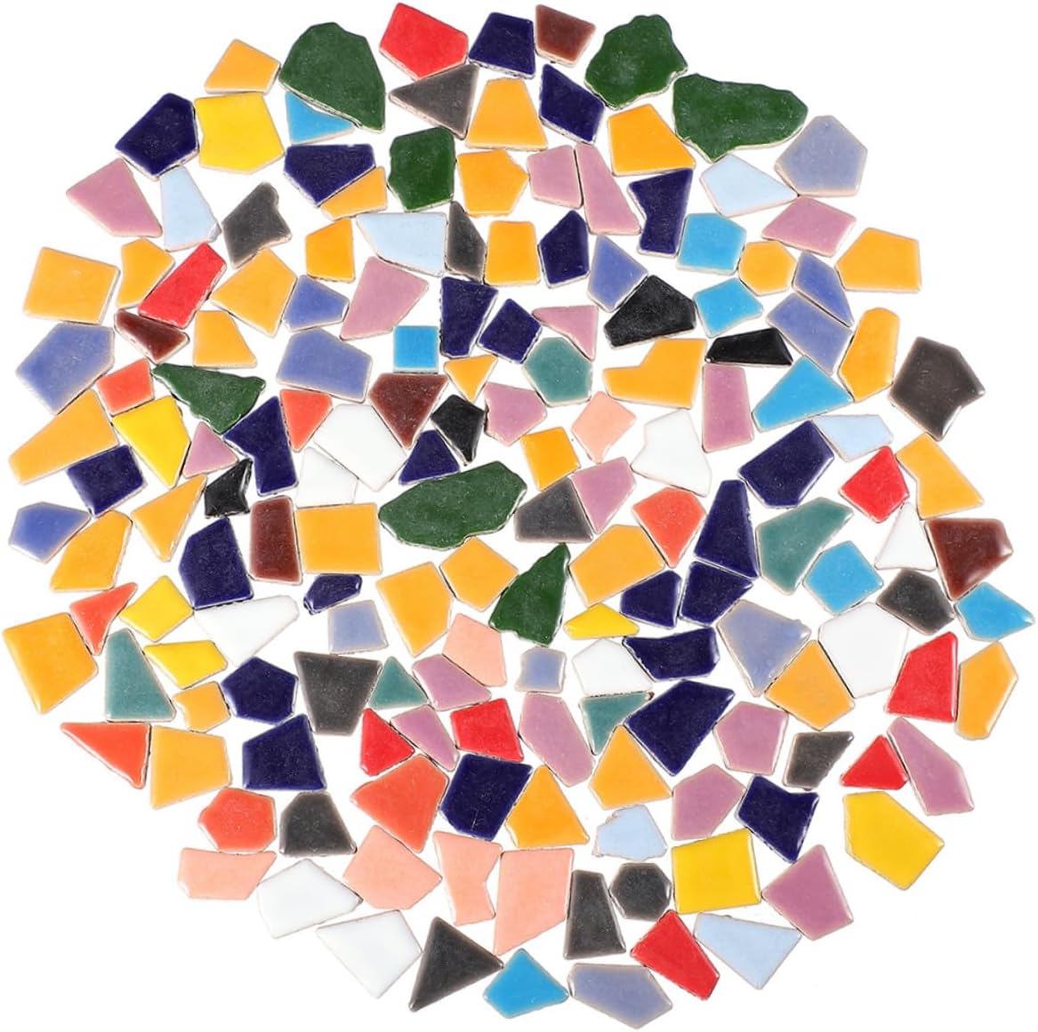 ABOOFAN DIY Irregular Shape Ceramic Tiles for Crafts Bag of Mixed Color Mosaic Pieces Flat Glazed Porcelain Tiles for Handmade Art Projects Decorations and Pattern Designs