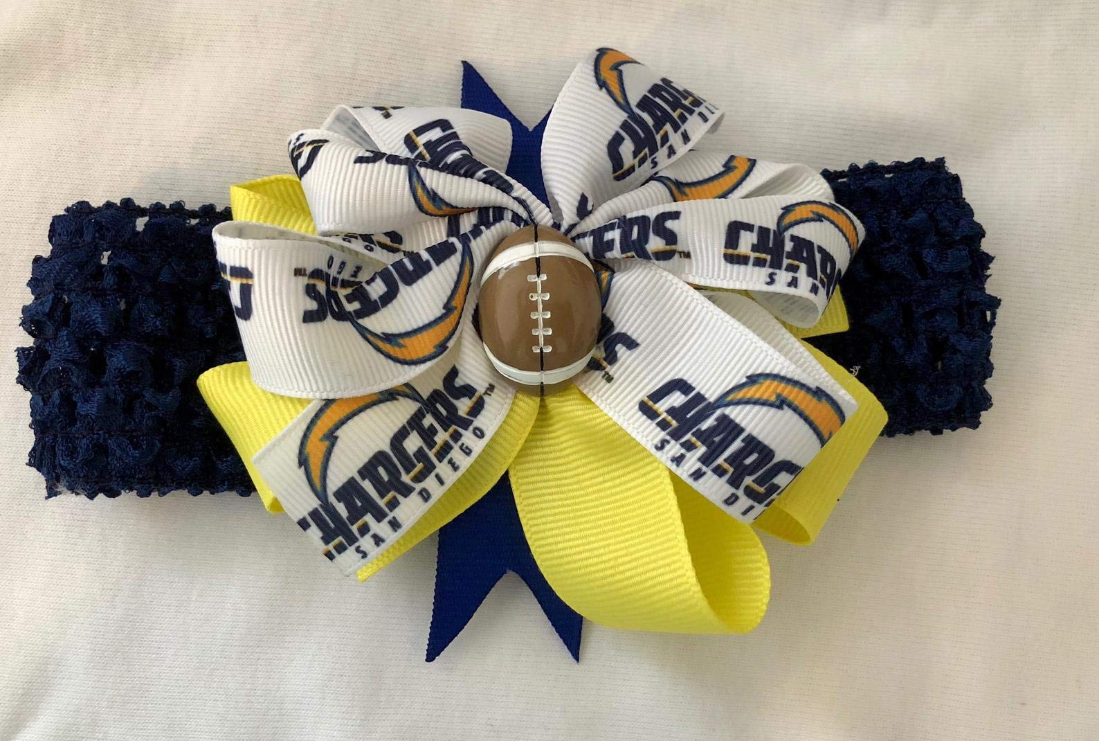 Chargers Baby Girl Boutique Bow Crocheted Headband