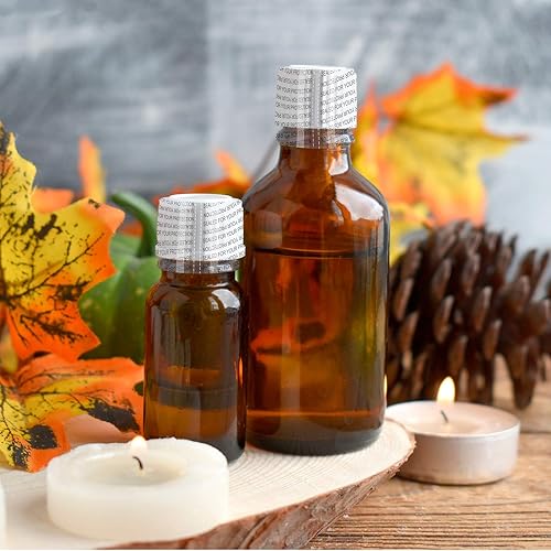 Miniatura 7 de Bandas retráctiles, 1.772 x 0.906 in, 200 unidades de sellador térmico perforado impreso para tapa de botella de vidrio de 1 oz que se adapta a 34 a