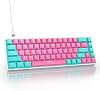 65% Percent Gaming Keyboard Mechanical with Linear Red Switch, 68-Keys Mini Pink Mechanical Keyboard 60 Percent LED Backlit American QWERTY Layout for Laptop Desktop PC Gamers (68 Miami)