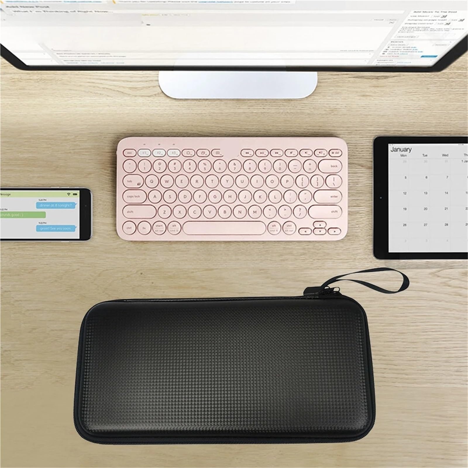 Bolsas de Almacenamiento Impermeables a Prueba Golpes, Funda Dura for teclados inalámbricos EVA, Bolsa protección for Teclado para Teclado