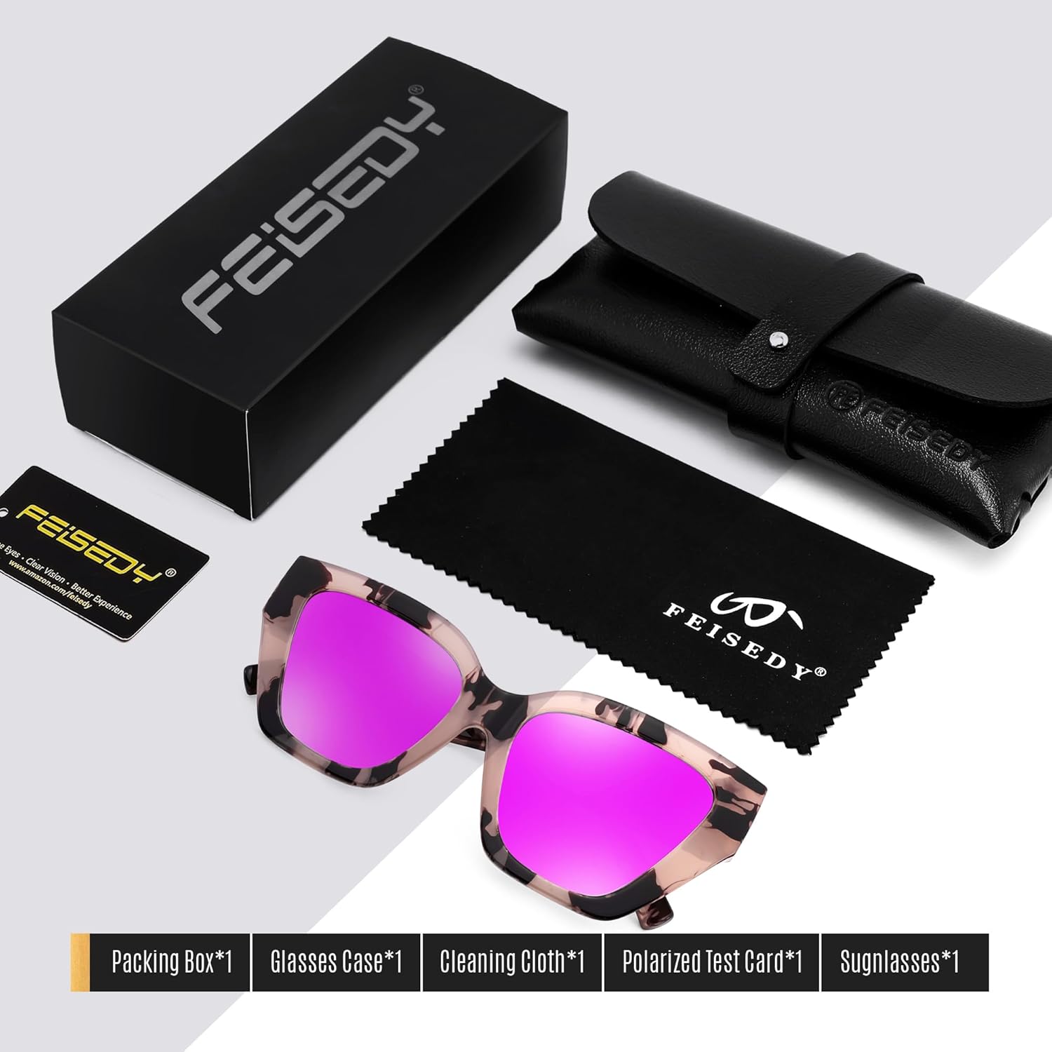 FEISEDY Women's Polarized Cat Eye Sunglasses - UV400 Protection, Trendy Design for Driving & Daily Wear B0299 - Image 5