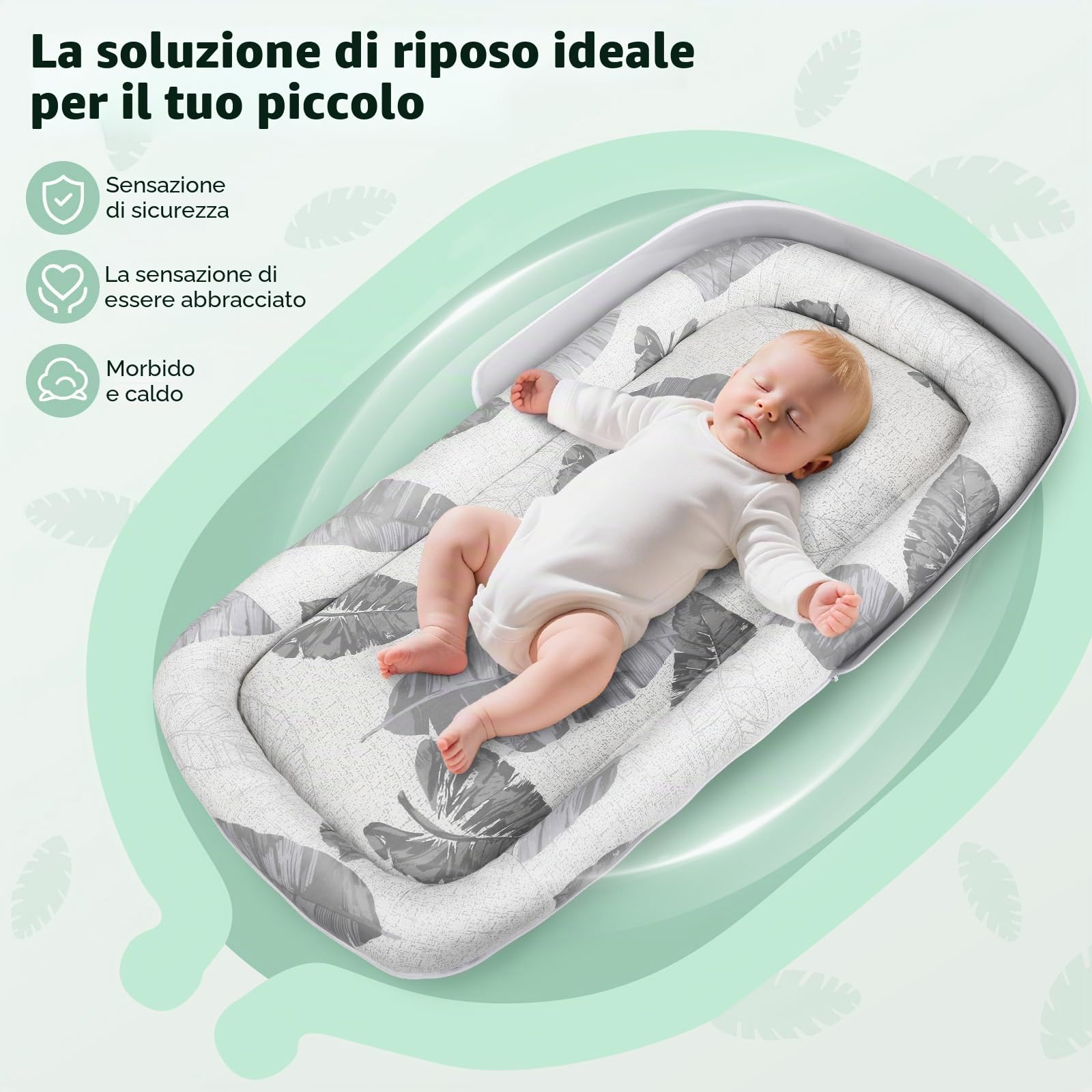 Nido per Neonati, Nido per Neonati fino a 24 Mesi - Culla Portatile Traspirante e Double-Face, Leggero e Lavabile in Lavatrice con Borsa per il Trasporto - Per Dormire, Giocare e Andare in Viaggio