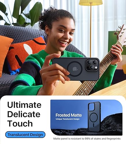 Miniatura 7 de Funda magnética fuerte para iPhone 15 Pro Max, compatible con MagSafe, probada contra caídas de grado militar, a prueba de golpes, delgada,