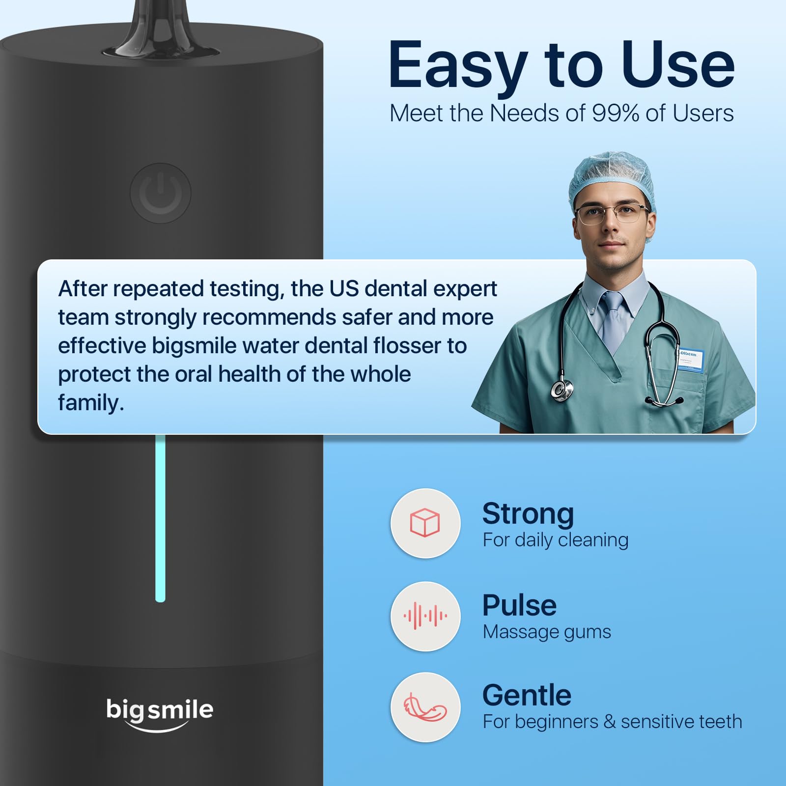 Potente irrigador dental inalámbrico para encías saludables, irrigador oral dental recargable de encías sensibles, aparatos ortopédicos o amígdalas para ayudar a prevenir infecciones y mal aliento