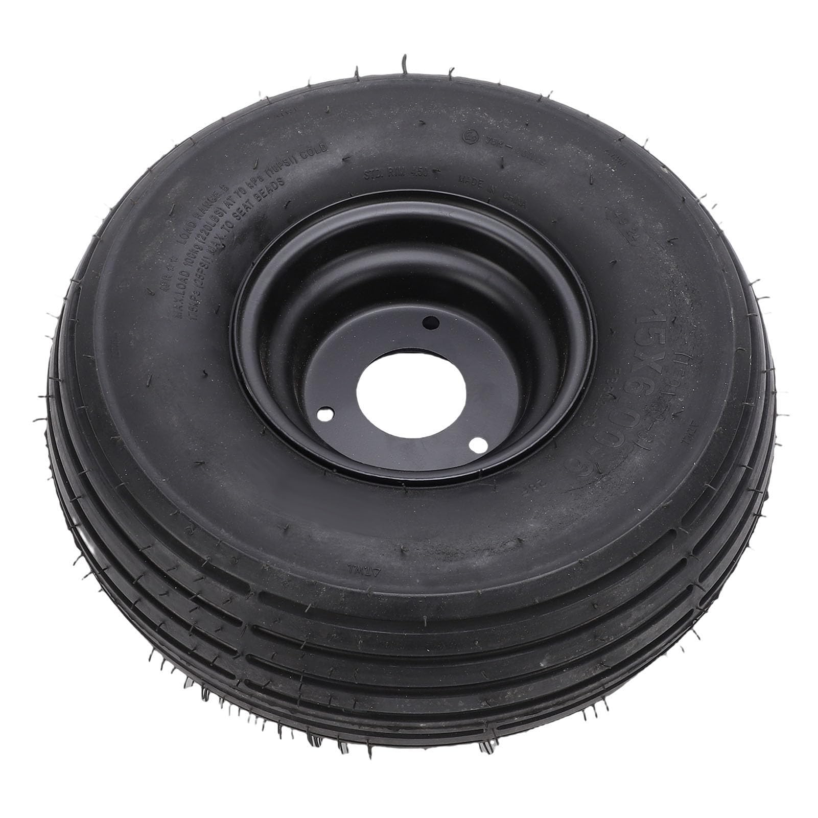 Conjunto de Neumático y Rueda 15x6.00-6, Neumático de Cortacésped Resistente para Tractor Jardín, Rendimiento Confiable y Fácil Instalación, Ajuste Universal