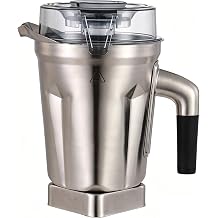 64oz Stainless Steel Container Replacement Pitcher for V Blenders, Built-in Intelligent Chip, Compatible with All Full-Size V Blenders, Hot Ingredients Blended Safe, Dishwasher Safe