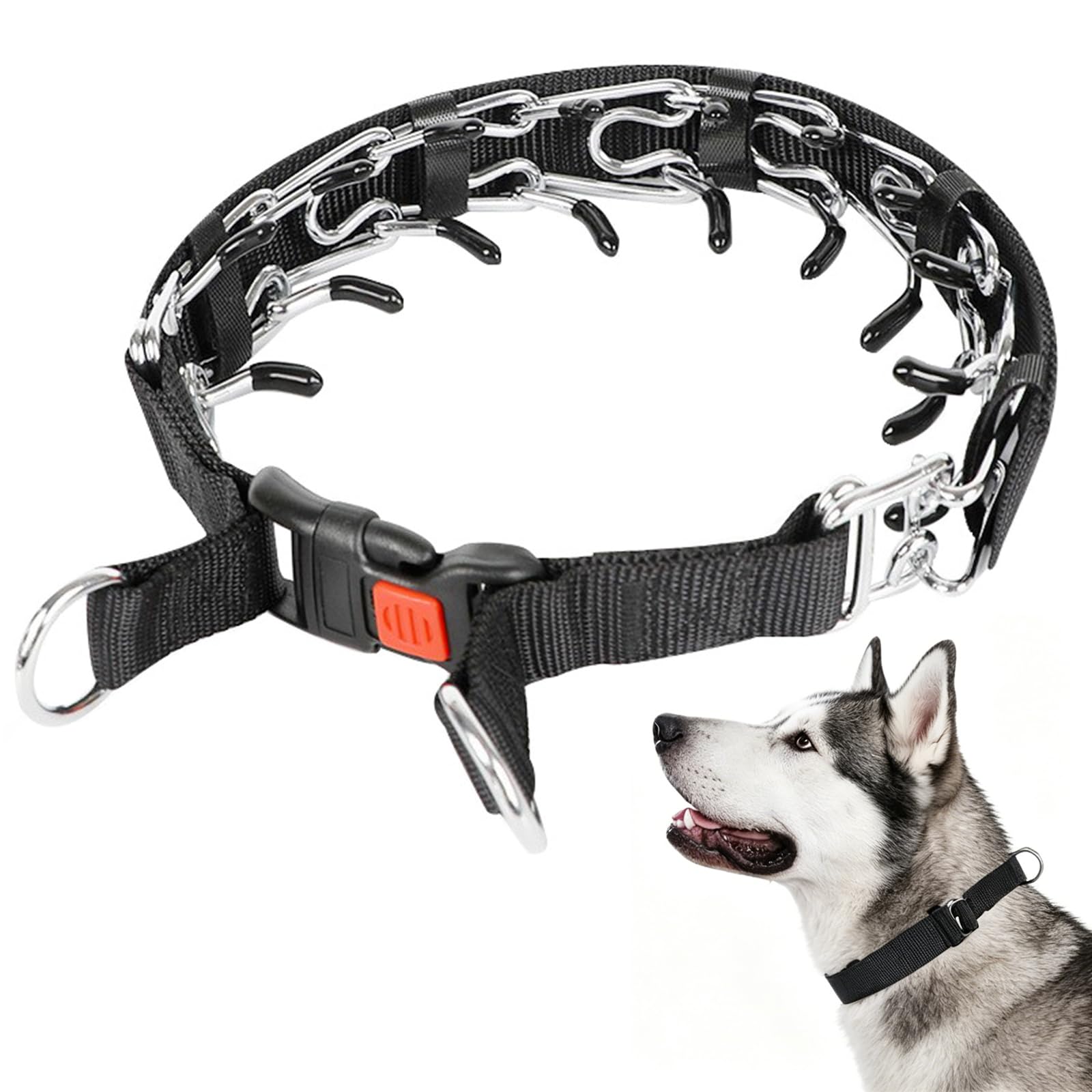 XL Metal Dog Collar Training - Stainless Steel Chain with Detachable Leash, Anti Pull Dog Collar with Adjustable Links for Pet Outdoor Use，Multi-Size (3.5mm)