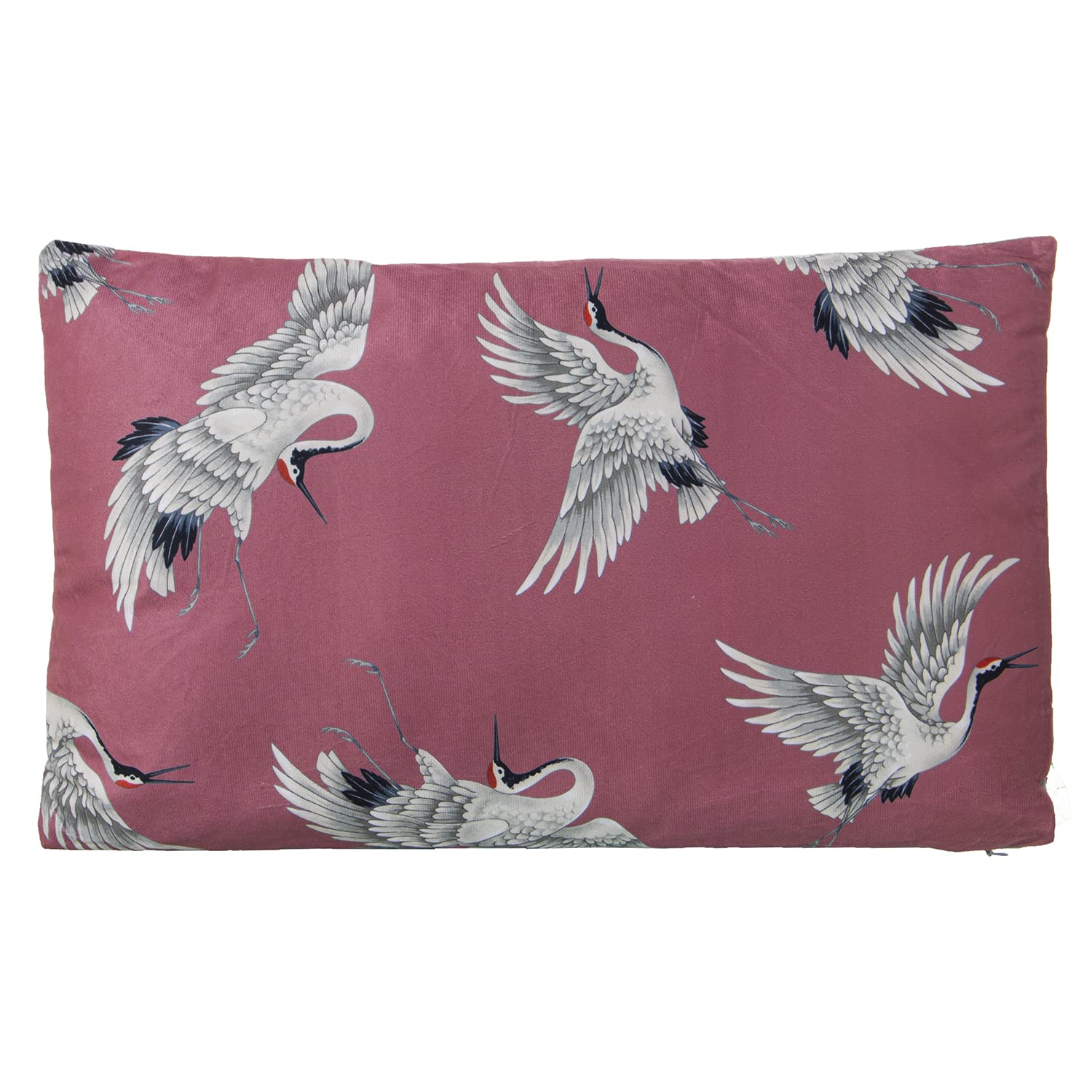 Coussin hérons rose en velours pour sublimer la déco de votre salon