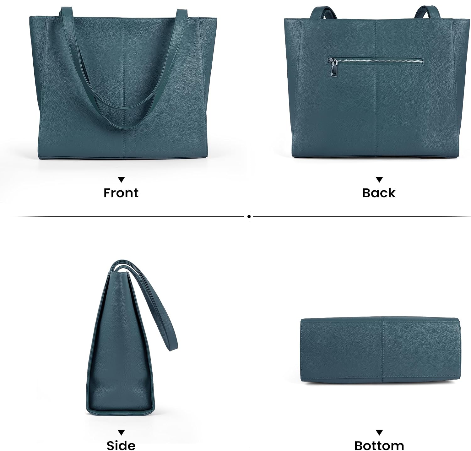  Genuine Leather Tote Bag for Women Work Travel Leather Purse Handbags thumbnail
