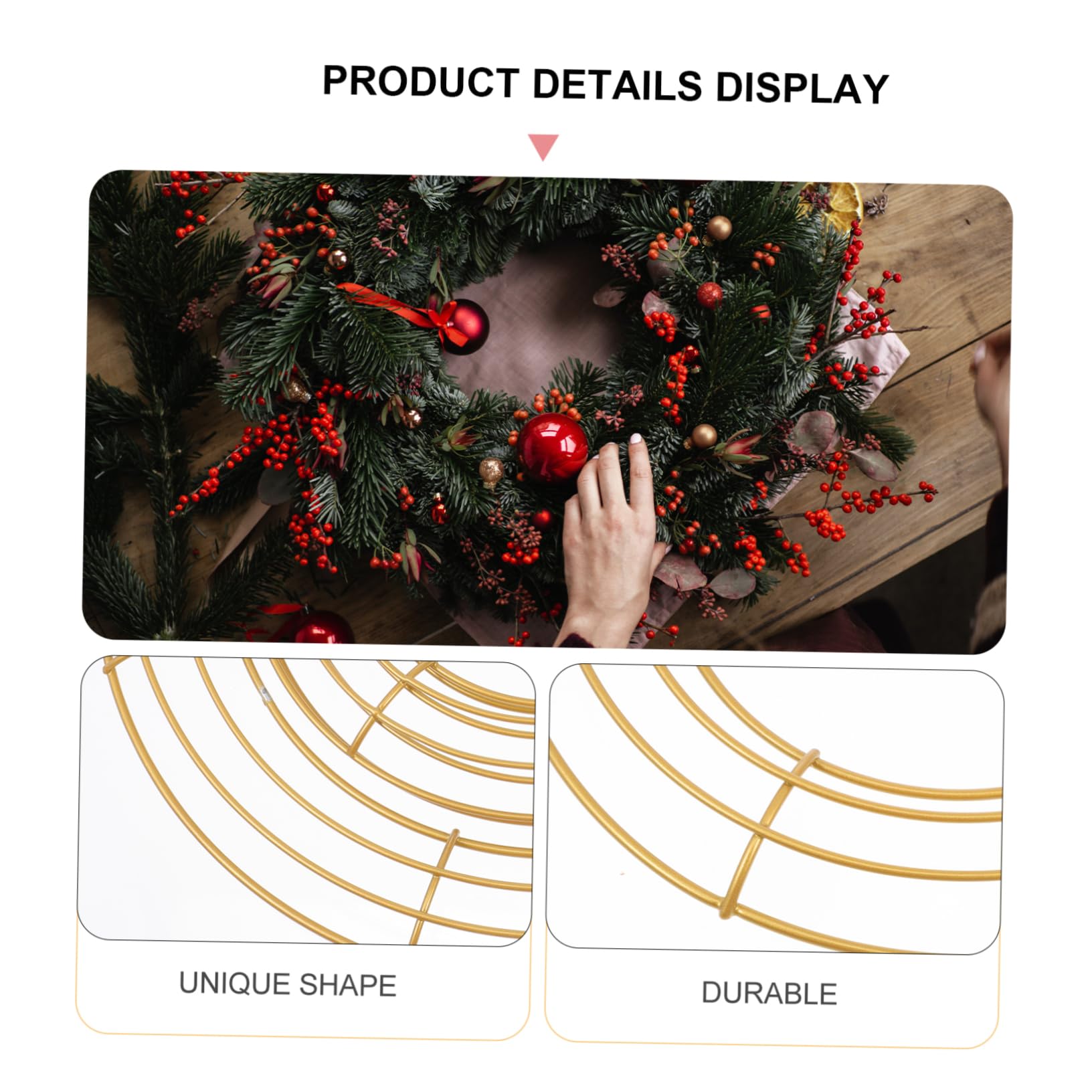 1 Set Wreath Frame Iron Hoops with Wire for Christmas Year Valentine Decorations Crafting Wall Hangings