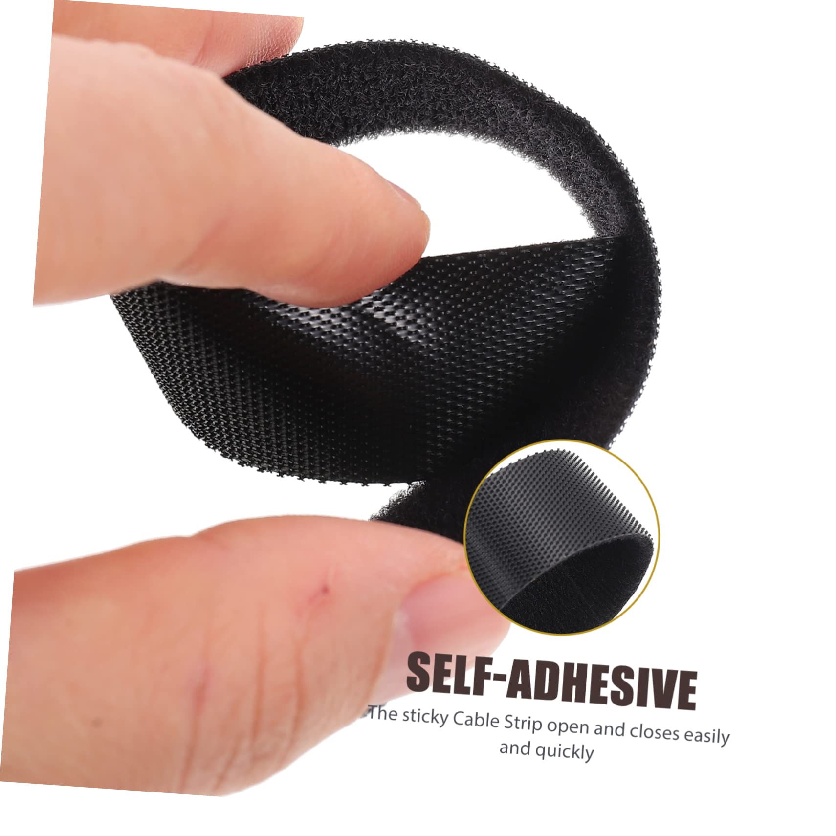 STOBOK 4 Rollen Kabel Klebriger Kordelstreifen-organizer Wire-wrap-management-riemen Riemen Aus Nylonschnur Draht-organizer-streifen Mischung Aus Nylon Und Polyester Black