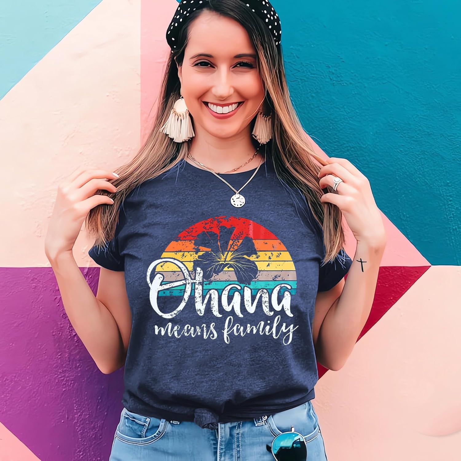 Hawaiian Shirts for Women Palm Trees Beach Graphic Tee Tops Summer Vacation Short Sleeve Tshirt Tops - Image 3