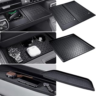 Wireless Charging Protective Mat & Center Console Storage Protective Mat & Passenger Storage Organizer Mat for Toyota RAV4 2026, Interior Accessories Anti-Slip Cover Pad for 2026 RAV 4, Black