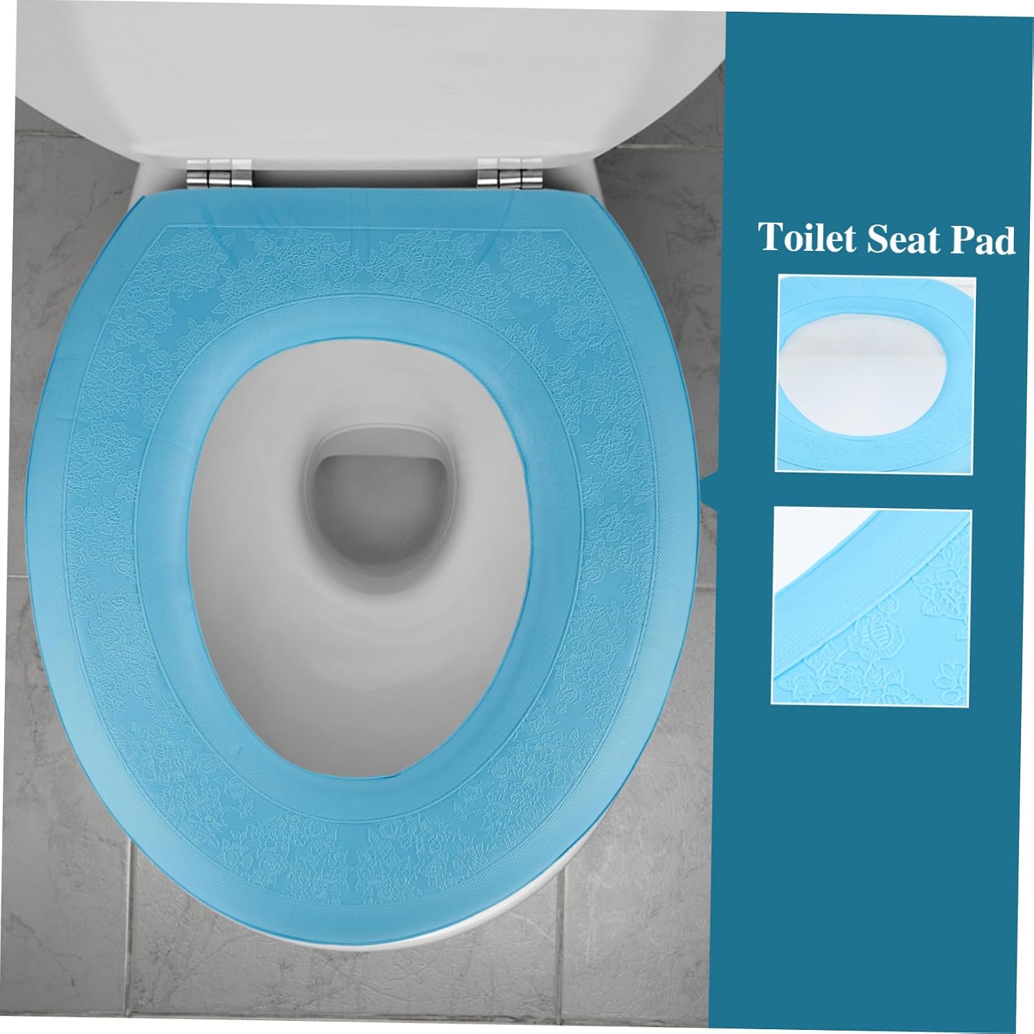3pcs Eva Self-Adhesive Toilet Seat Cover Thicken Cushion for Comfort Chic Design for Use Fits Bathroom Decor Washable and Reusable Toilet Mat
