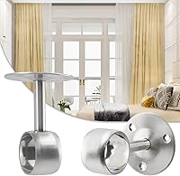 Vista 5 de Antrader Paquete de 4 soportes de acero inoxidable de 1.26 pulgadas de diámetro para armario, barra de soporte, soporte de tubería, soporte