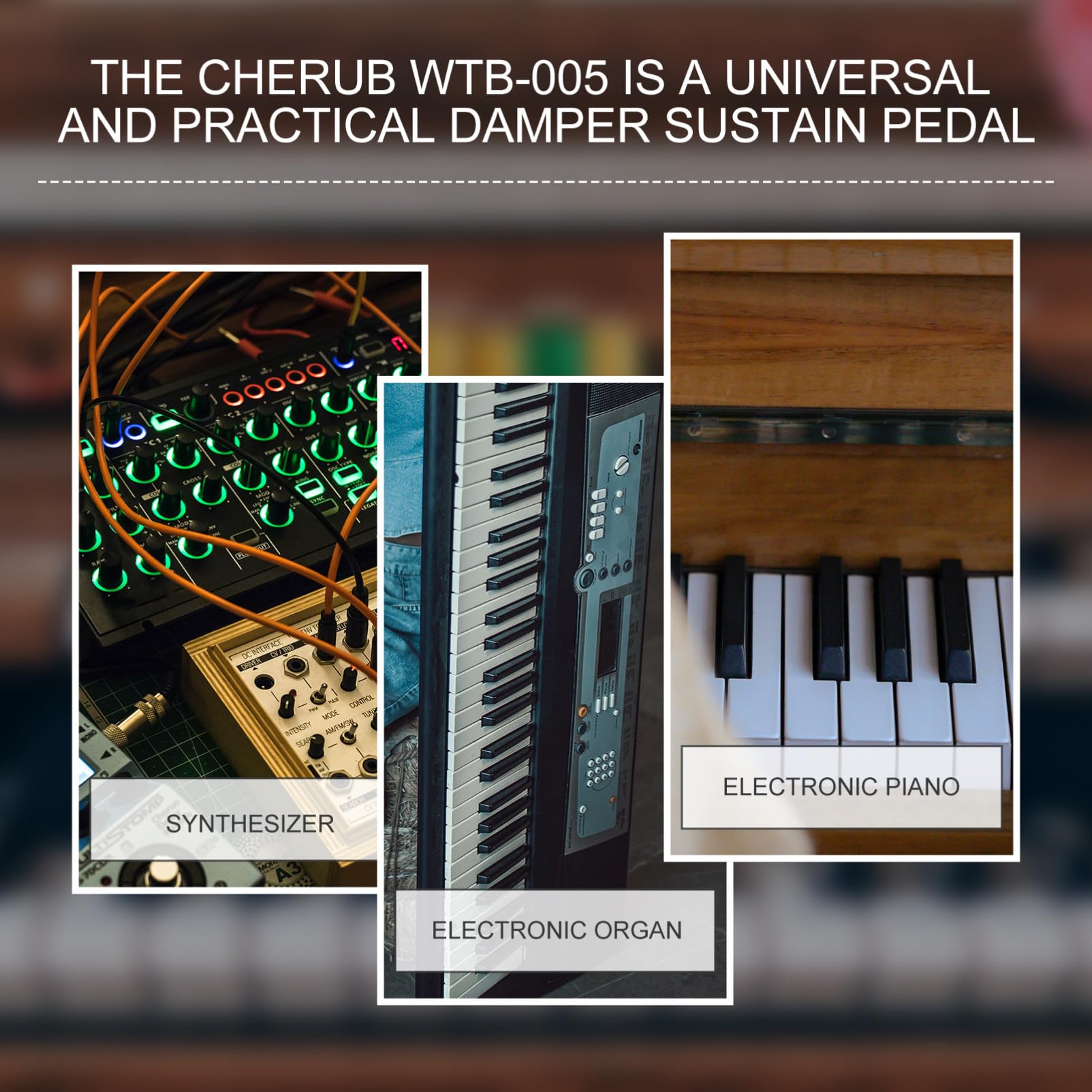 Pedal De Sustain y Resonancia Para Teclado Cable De 1,5 m Polaridad Ajustable