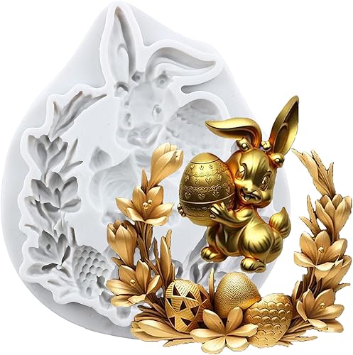 QDMOLDS Molde de silicona de conejo para fondant, molde de caramelo de chocolate para decoración de pasteles, decoración de cupcakes, pasta de goma