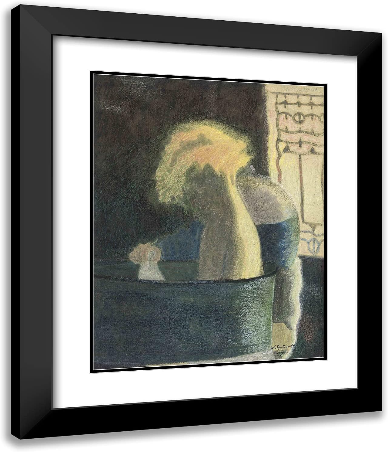ArtDirect Spilliaert, Leon 20x24 Gold Ornate Framed Art Print with Double Matting Titled: The Bath