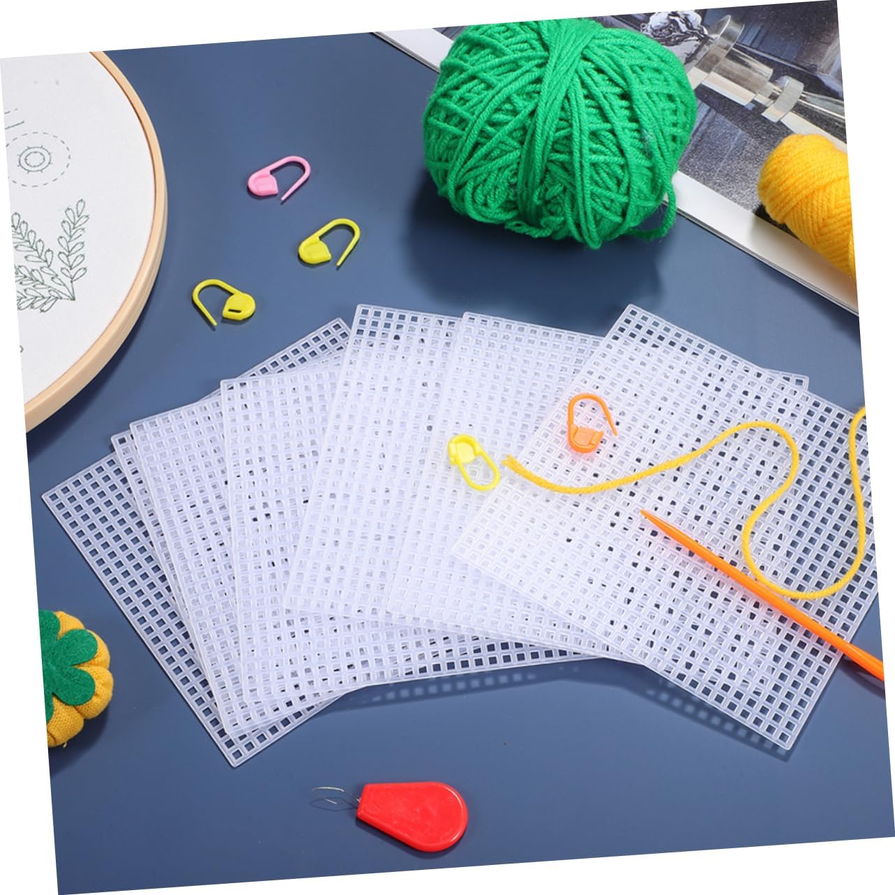 AKOOSY 10Pcs Plastic Mesh Canvas Sheets for Embroidery Yarn Crafting Crochet Projects Durable Design for Accurate Stitching Easy to Clean and Reuse for DIY Crafts