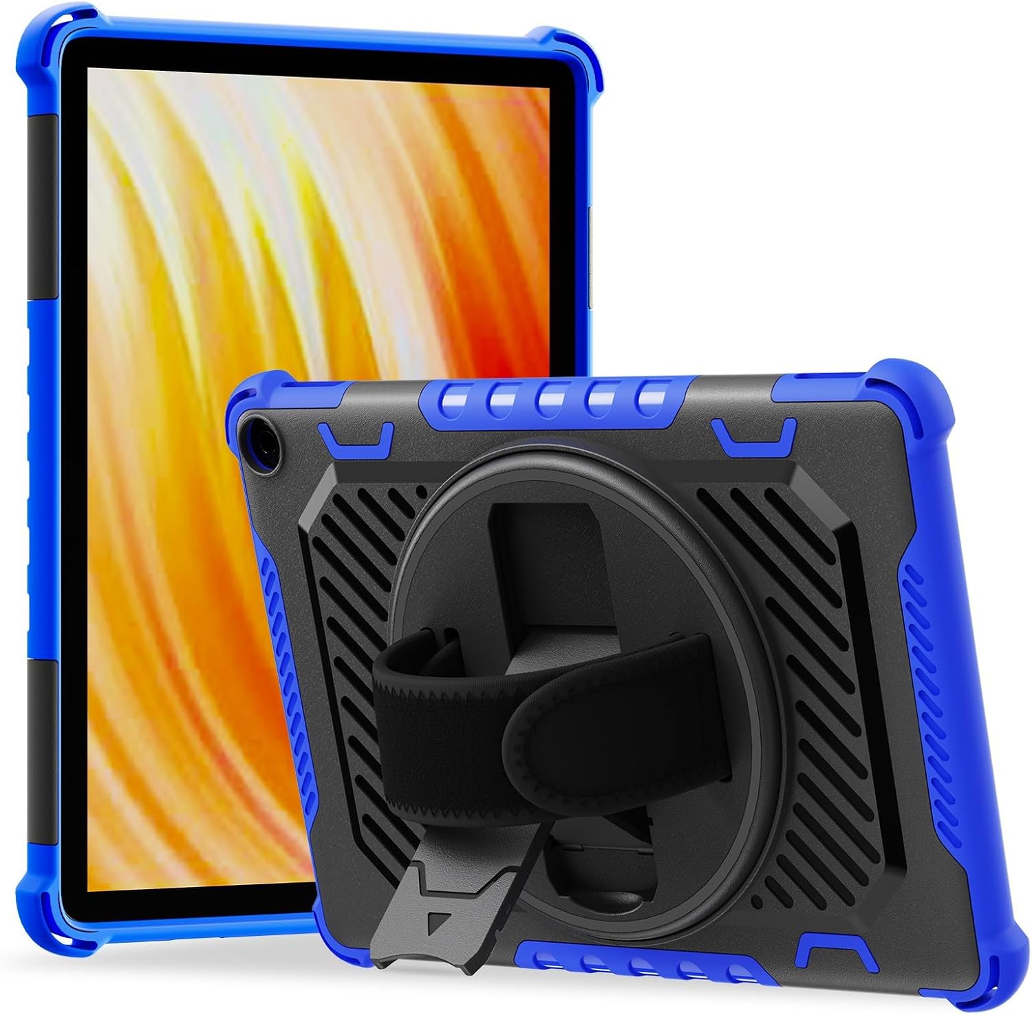 for Fire HD 10 & HD 10 Plus Tablet Case 13th Generation with 360 Rotating Kickstand Hand Strap, Kids Friendly