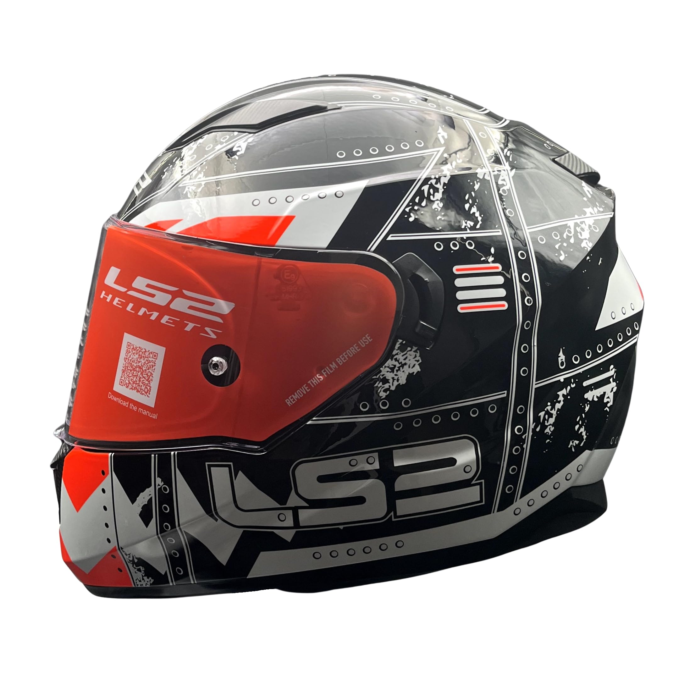 ls2 breaker helmet manual Helmets - FF320 Stream Evo - Max - Gloss Black Orange - Dual Visor with Anti Fog Lens and Double D Ring Chin Strap (2XL color-john-murray-bass Color:Glow Blue Smurf resistant KPA (Kinetic Polymer Black Leather Laptop Backpack