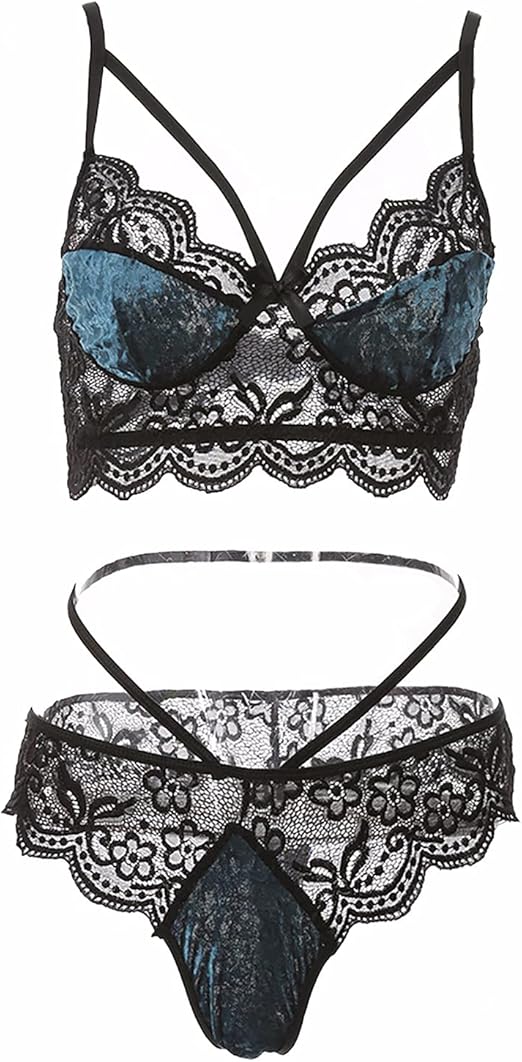 Yani Lingerie for Women Two Piece Sheer Lace Sexy Bra and