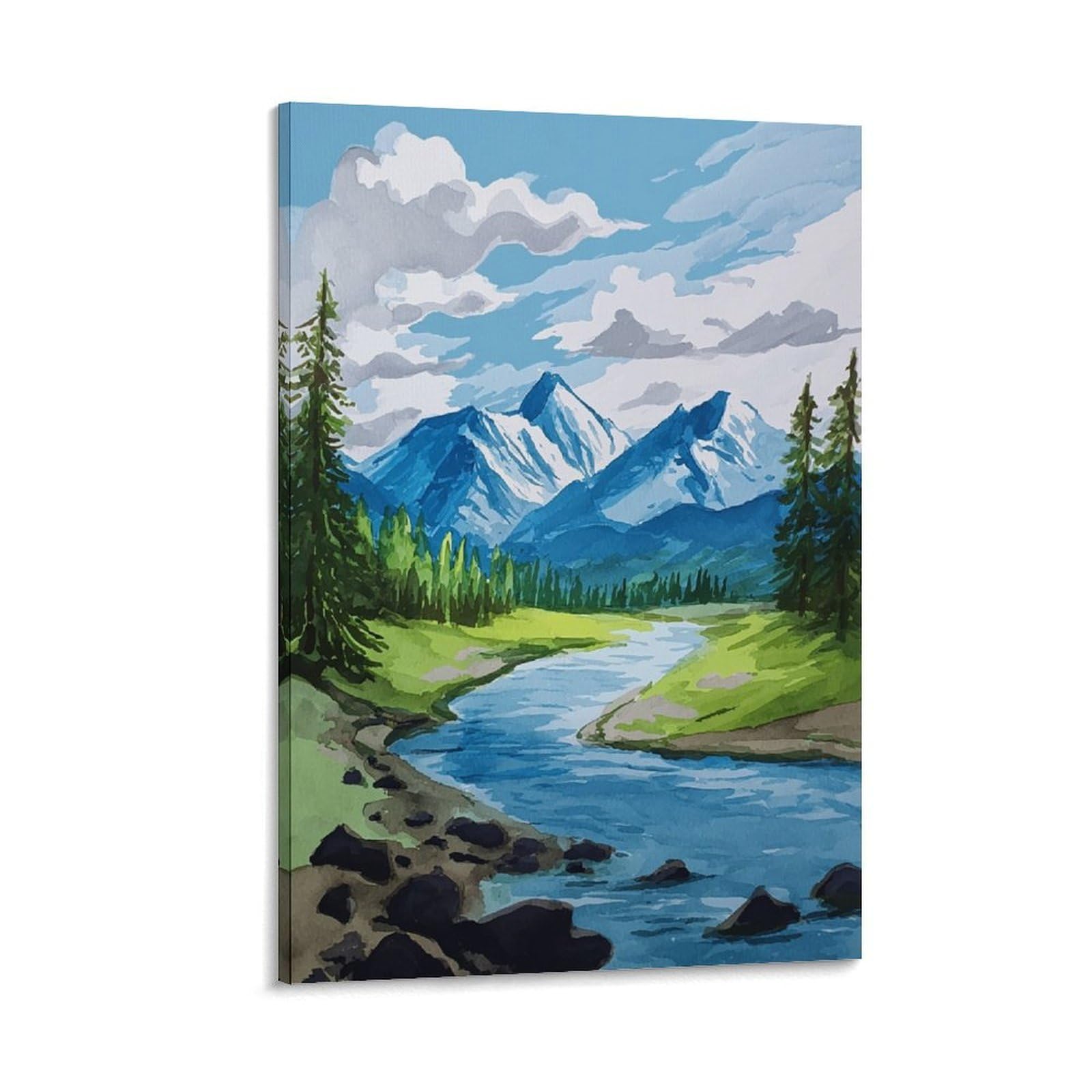 ZBBGGOZ Jasper National Park Poster 24x36inch(60x90cm) Vintage Watercolor Canvas Art