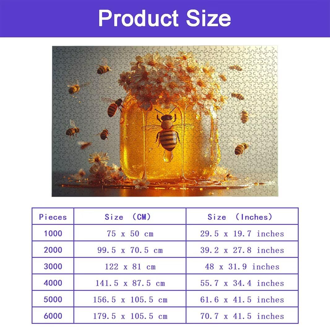 Puzzle 5000 Pezzi Arte per Adulti e Ragazzi, Puzzle Ape in Legno per Adulti, Puzzles 5000 Pezzi Fiori Impegnativo per Tutta la Famiglia, Puzzles con Scatola per Decorazioni Casa, Regalo Donna, -6501