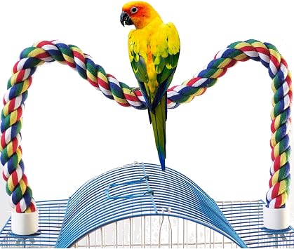 41Inch 0.8-Inch Diameter Nipple Style Bird Rope Perch, Bird cage Accessories, Rope perches for Conures,Parrots,Cockatiel,Lovebird,Budgerigar,Parakeet perches Birds Standing Pole