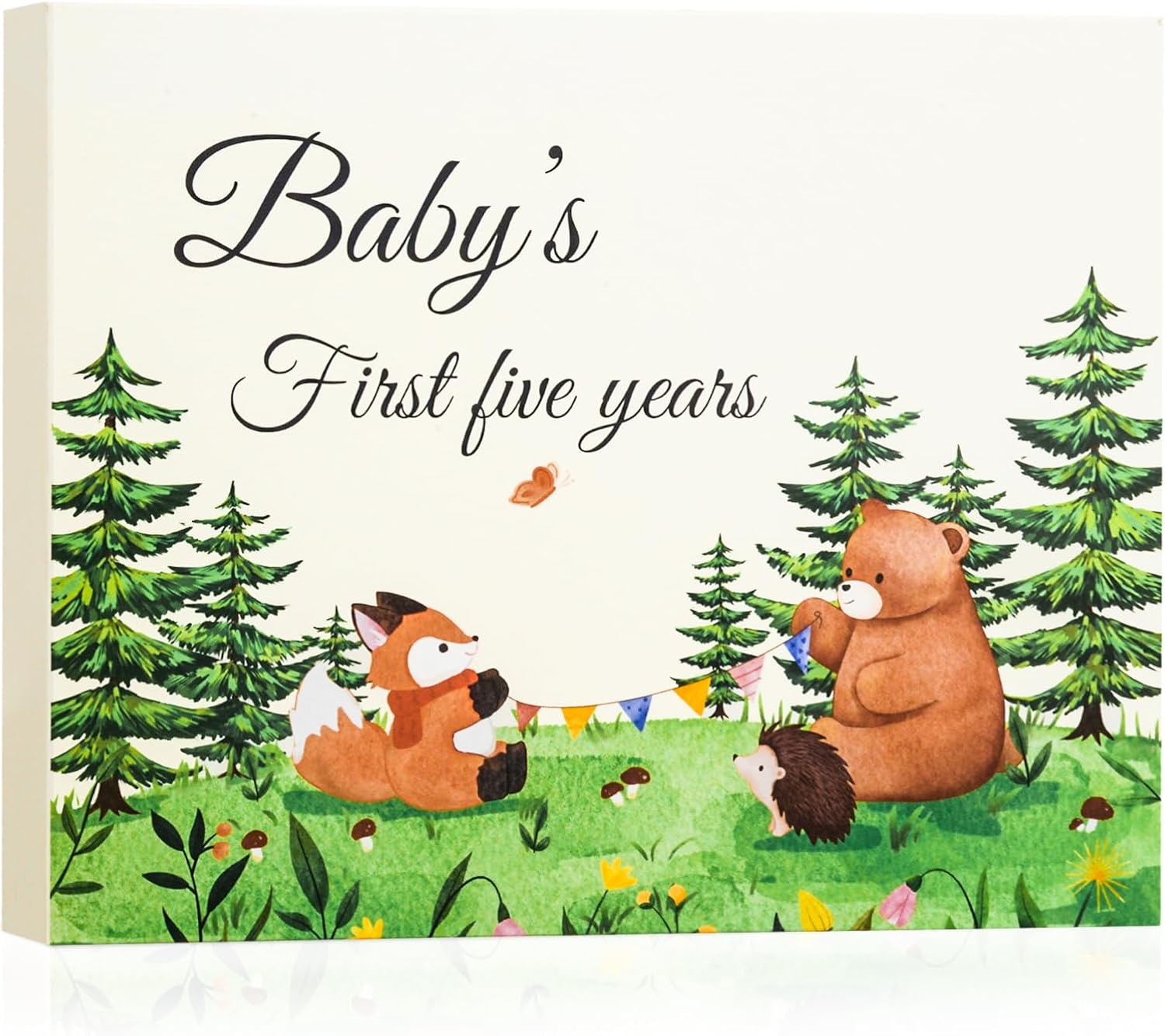 Keepsake Memory Book for Baby Boy or Girls, Gender Neutral Baby Memory Scrapbook, Baby Photo Album, Baby Book to Record Baby's Milestones and Journal from Birth to 5 Years | Newborn Gift (Rabbit)