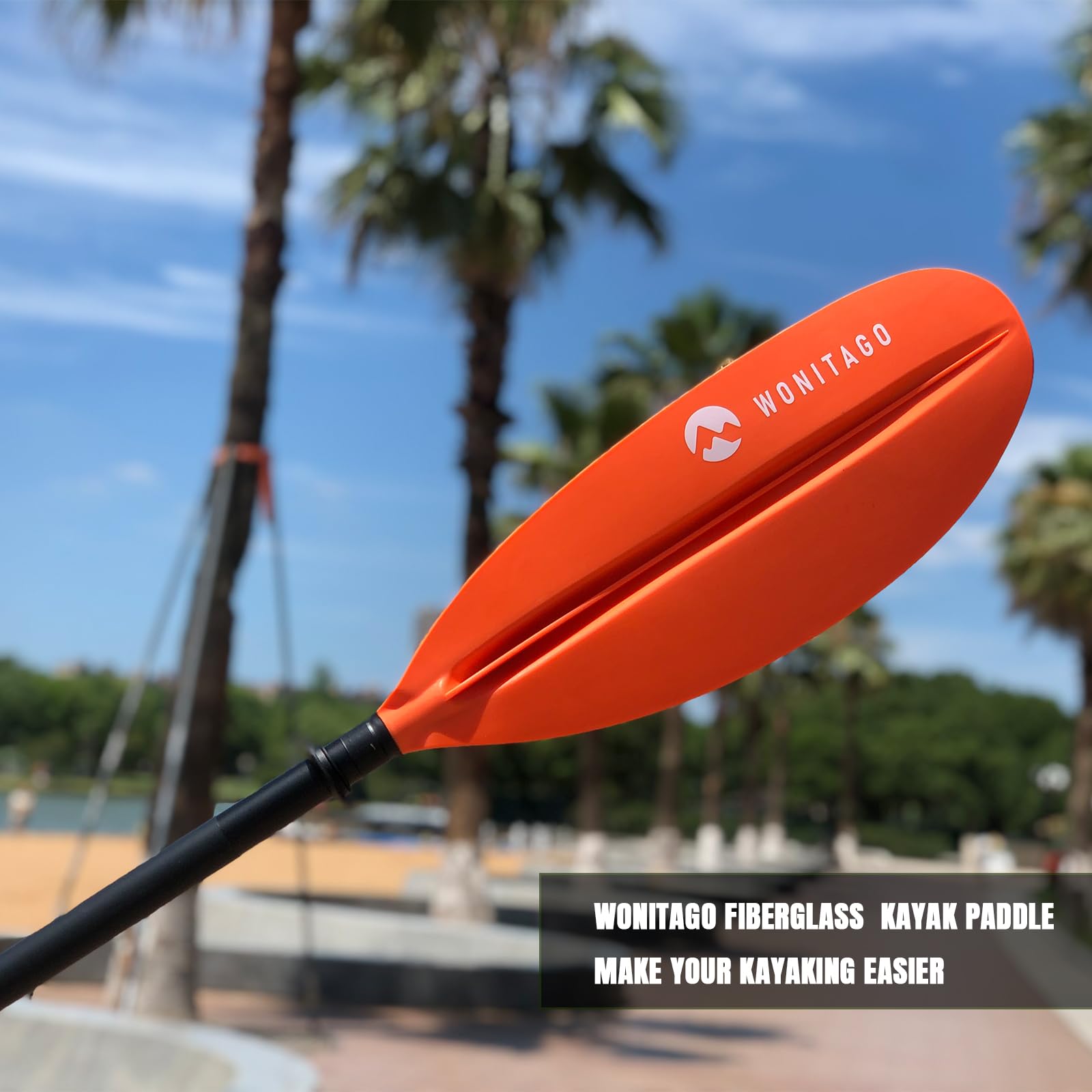 Palas de Kayak con Eje de Fibra de Vidrio y Hoja de Polipropileno Reforzada, remos flotantes Ajustables para Kayak, 3 Piezas, 220-240 cm, 240-260 cm