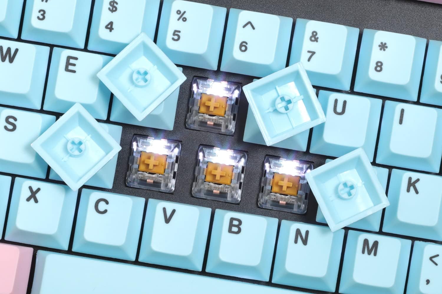 DROP Artifact Bloom Series Keycap Set - Compatible with Full-Size, Tenkeyless, Compact 1800, HHKB, 75%, 67%, and 60% Mechanical Keyboard Layouts, 129 PBT Keycaps, dye-sub, Cherry Profile (Carnival)