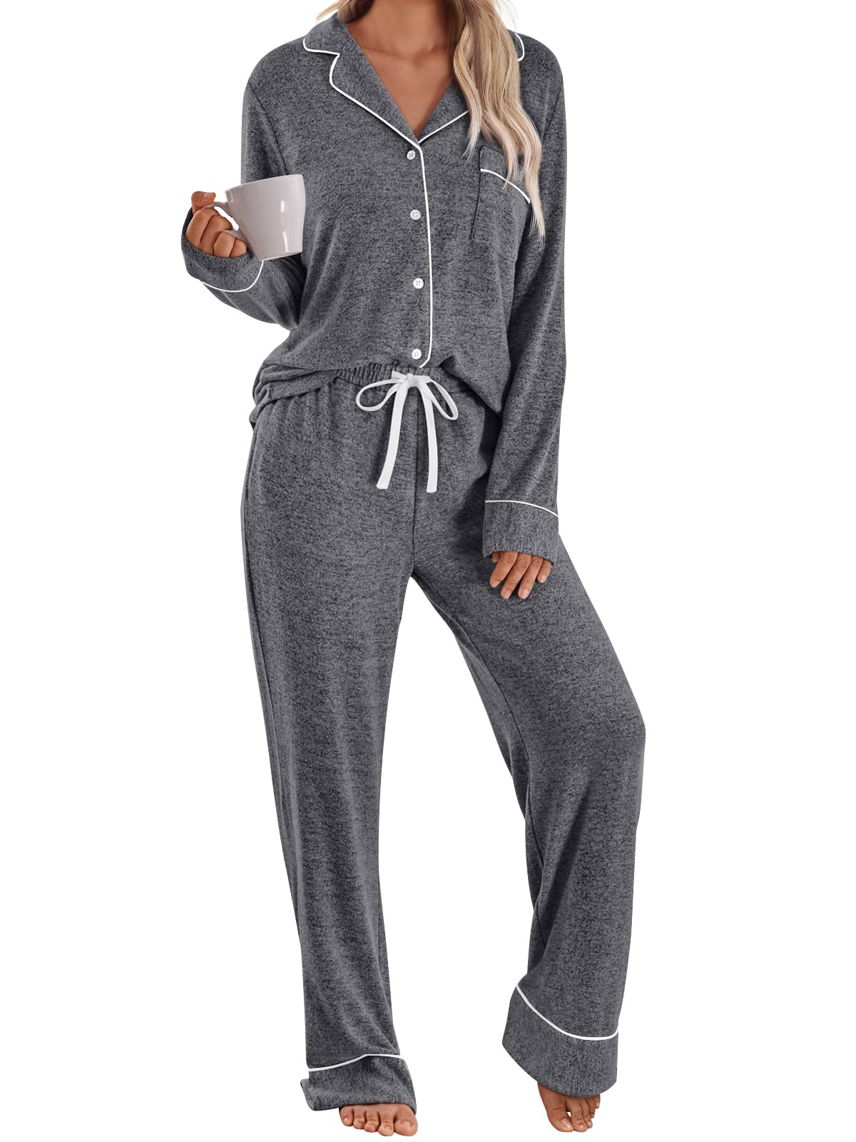 LILLUSORY Women's Long Sleeve Pajama Set