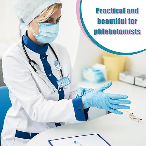 Miniatura 6 de Geyee Paquete de 4 carretes de insignias de flebotomía para enfermera, grandes, divertidos y divertidos, clips de insignia, regalos, lindo