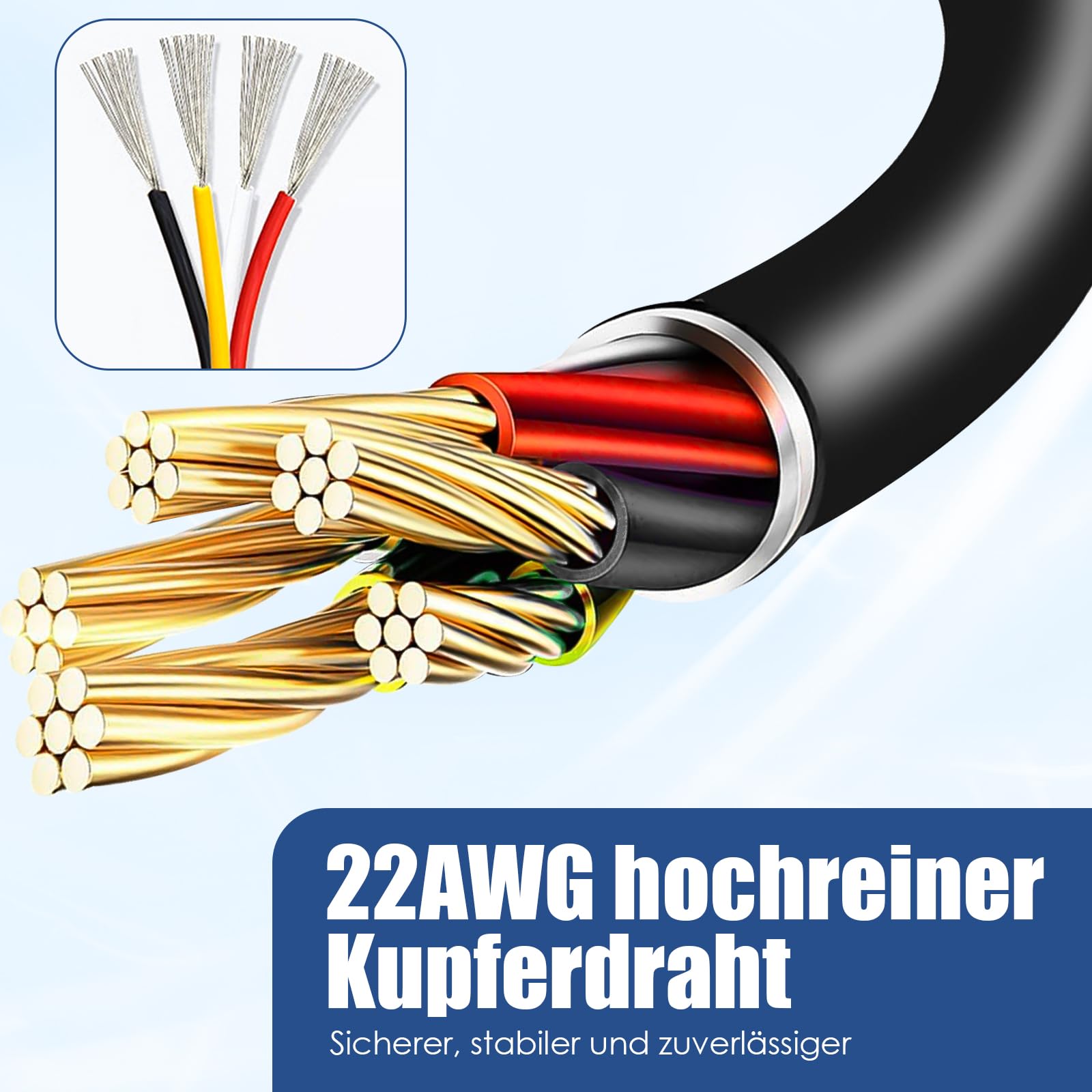 4Pin AMS Lite Verlängerungskabel 1m Für Bambu Lab A1/A1mini – Mit Magnetischem Ring