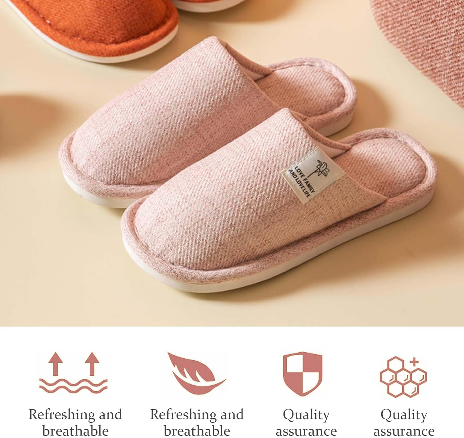 Colexy Women's Men's Slippers, Cotton Linen Comfortable and Breathable Material Indoor Slippers Washable Guest Slippers Autumn Winter Slippers for Hotel Casa Spa 5 71a0MK3nXsL. AC SL1500