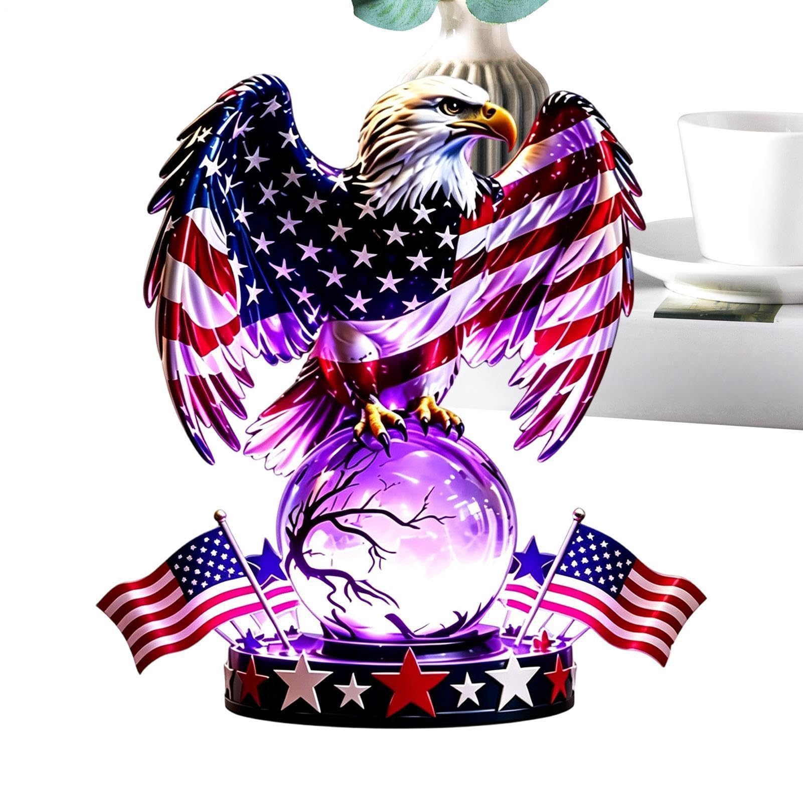 Lampada da comodino patriottica -bianco-blu illuminazione da collezione per
