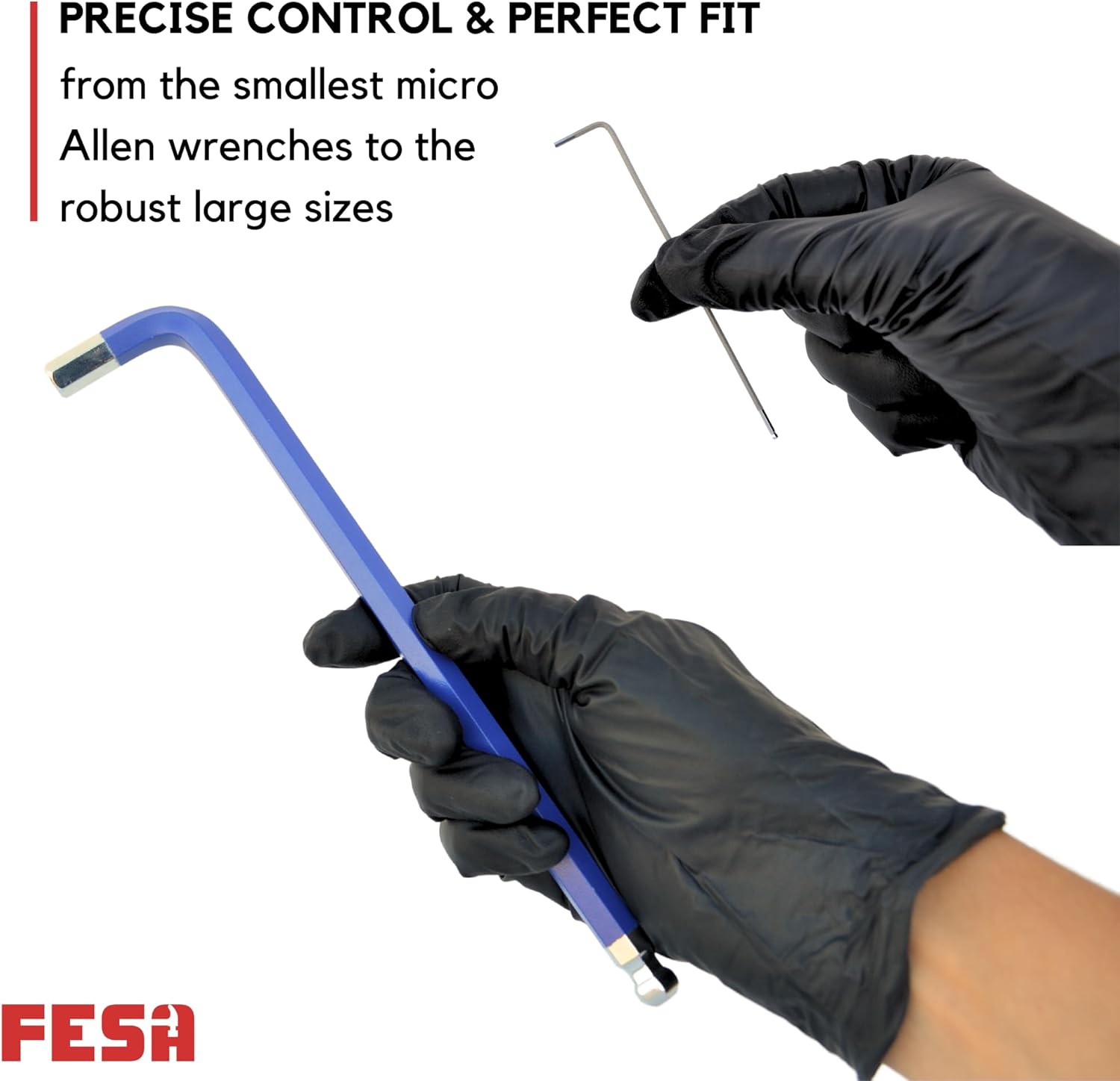 FESA Jumbo Allen Wrench Set - 29-Piece Torx, Standard & Metric Allen Wrenches with Micro to Large Ball Ends - Hex Keys with Folding Hex Tool, T-Handle & Storage Tray