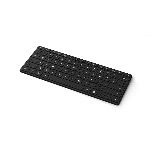 Microsoft Designer Compact Keyboard - Matte Black. Standalone Wireless Bluetooth Keyboard. Compatible with Bluetooth Enabled PCs/Mac